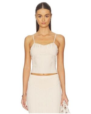 Fleur du Mal Rib Darted Cami Top - Natural