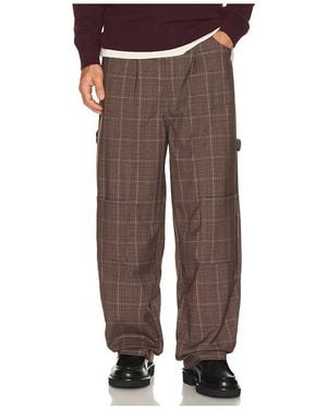 Pas Une Marque Plaid Carpenter Trousers - Brown