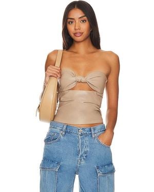 Lovers + Friends Daxton Faux Leather Top - Blue