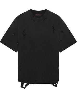 Funeral Apparel Washed Distressed Crop T-Shirt - Black