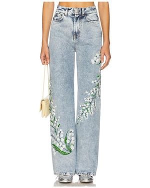 Vivetta Jeans Con Bordado De Lirios. Lily En Color Azul Talla (También En 29, 30)
