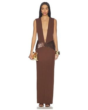 Nbd Vestido Largo Allona Gown En Color Marrón Talla (También En Xxs, Xs, S, M, Xl)