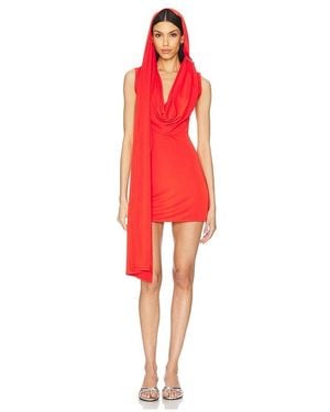 Sid Neigum Cape Cowl Mini Dress - Red