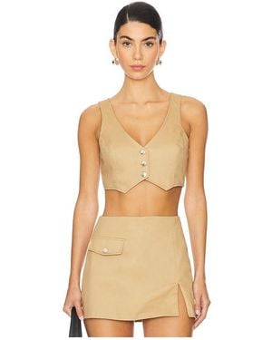 Amanda Uprichard Ethan Cropped Vest - Natural
