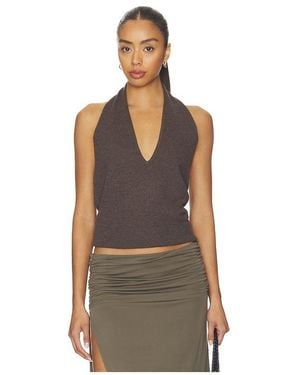 St. Agni Top Halter De Merino Fino En Color Taupe Talla (También En S, M) - Multicolor