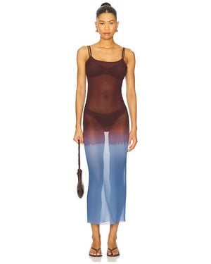 WeWoreWhat Mesh Scoop Maxi Slip - Blue