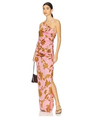 Rococo Sand One Shoulder Ruched Maxi Dress - White