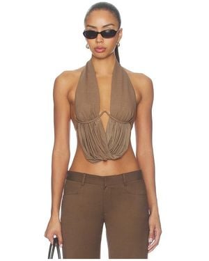 Bec & Bridge Malik Drape Top - Brown