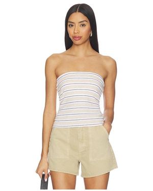 Enza Costa Stripe Classic Bandeau Top - Natural