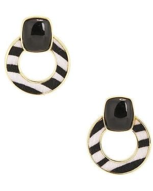 Frasier Sterling BOUCLES D'OREILLES ZEBRA en Black & White. - Multicolore
