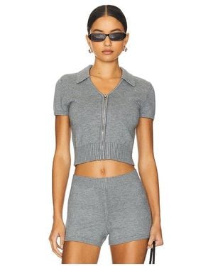 GUIZIO Calesia Zip-Up Top - Blue