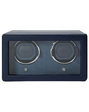 Wolf Cub Double Watch Winder With Cover - Blue