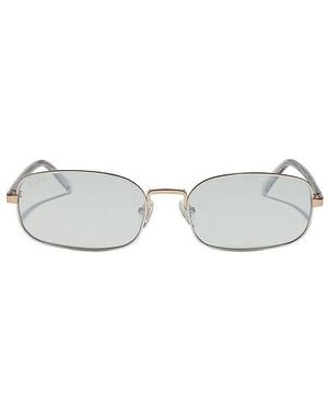 DIFF X Rachael Kirkconnell Metal Rectangle Sunglasses - Metallic
