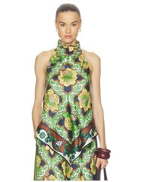 ALÉMAIS Liana Silk Top - Green