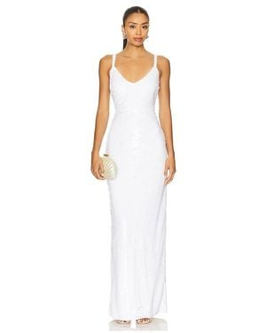 L'Agence Karma Sequin Maxi Dress - White