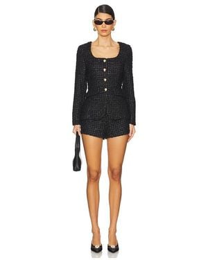 Amanda Uprichard Long Sleeve Kya Romper - Black