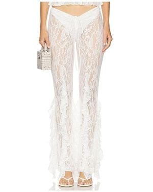 Leslie Amon Ruffle Pants - White