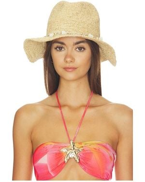 Flora Bella Taylor Hand Crochet Raffia Sunhat Metallic Cord And Tassel - White