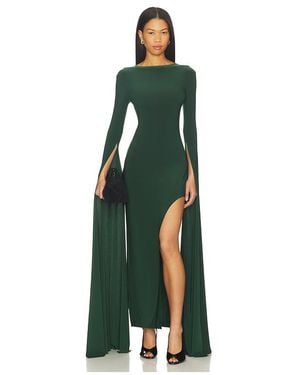 Norma Kamali Kleid Mit Offenem Rücken, Schleifenärmeln Und Weitem Schlitz - Grün