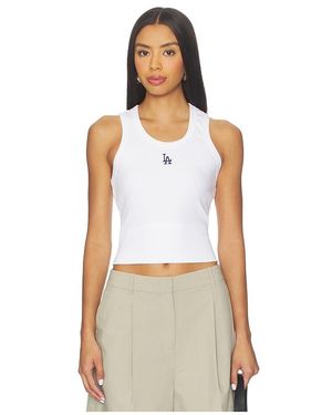 Terez X Revolve Dodgers Scoop Neck Rib Tank Top - White