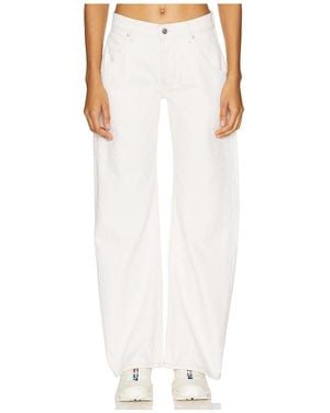 EB DENIM Enzo Mid Rise Carpenter Wide Leg Jeans - White