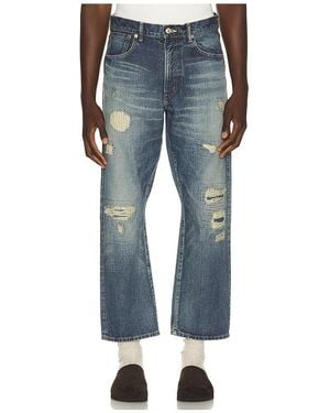 Beams Plus 5 Pocket Classic Denim Repair - Blue