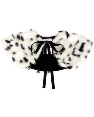 AKNVAS Faux Fur Long Haired Shoulder Collar - Black