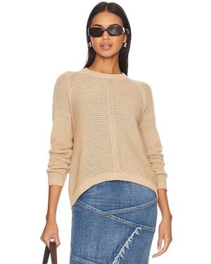Autumn Cashmere Rundhalsoberteil Aus Offenem Strick - Blau