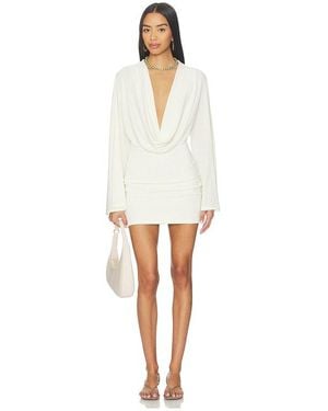 SNDY'S Yolanda Long Sleeve Mini Dress - White