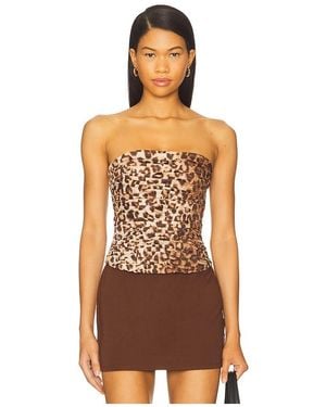 Aje. Sunbeam Ruched Bustier - Orange