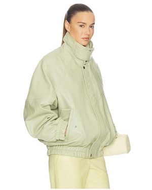 Helsa The Oversized Leather Bomber - White