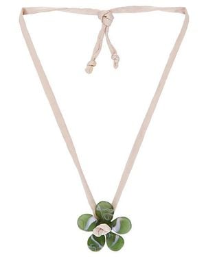 Studio Conchita Zinnia Glass Necklace - White