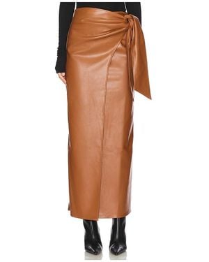 ALL THE WAYS Kassidy Faux Leather Skirt - Brown