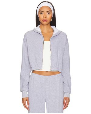 Lamade Cropped Cotton-Blend Zip-Up Hoodie - White