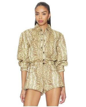 ALÉMAIS Boa Denim Jacket - Yellow