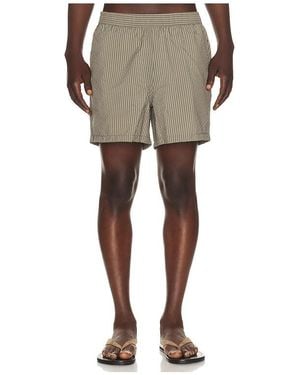 Bather Fossil Seersucker Swim Trunks - Natural