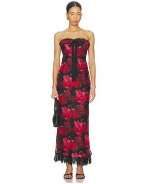 For Love & Lemons Dark Romance Maxi Dress - Red