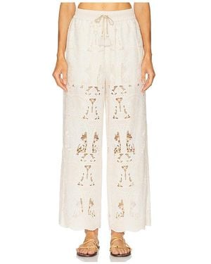 REVOLVE x JJ Embroidered Pant - Natural