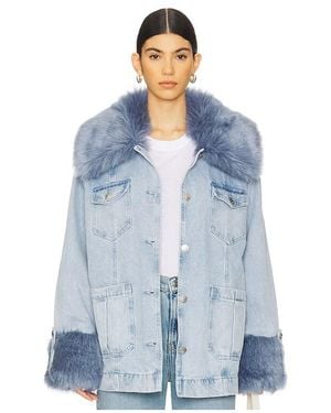 Show Me Your Mumu Copenhagen Faux Fur Jacket - Blue