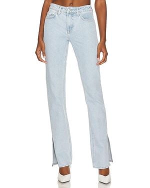 GRLFRND Hailey Low Rise Boot With Slit Hem - Blue