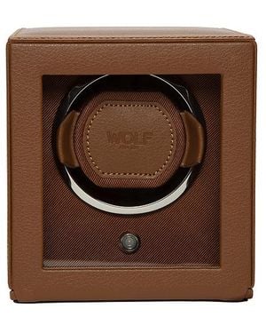 Wolf Cub Single Watch Winder With Cover - Brown