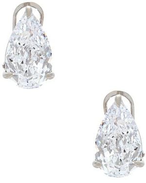 By Adina Eden Cz Fancy Pear Stud Earring - White