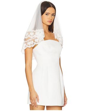 Gigi & Olive Mini Lace Trim Veil - White