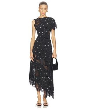 A.L.C. Alessia Polka Dot Crepe And Lace Maxi Dress - Black