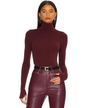 Commando Ballet Turtleneck Bodysuit With Thumb Holes - Red
