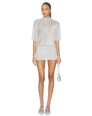 SER.O.YA Rae Metallic Mini Dress - White