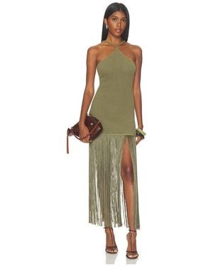 Lovers + Friends Alia Halter Fringe Dress - Green