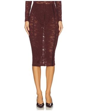Fleur du Mal Falda Tubo Le Stretch En Color Burgundy Talla (También En S) - Rojo