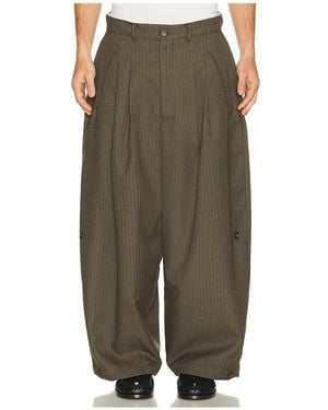 Art Community Japanese Wool Triptych Trouser - Green
