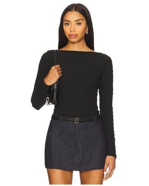 Peachy Den The Cindy Longsleeve Top - Black